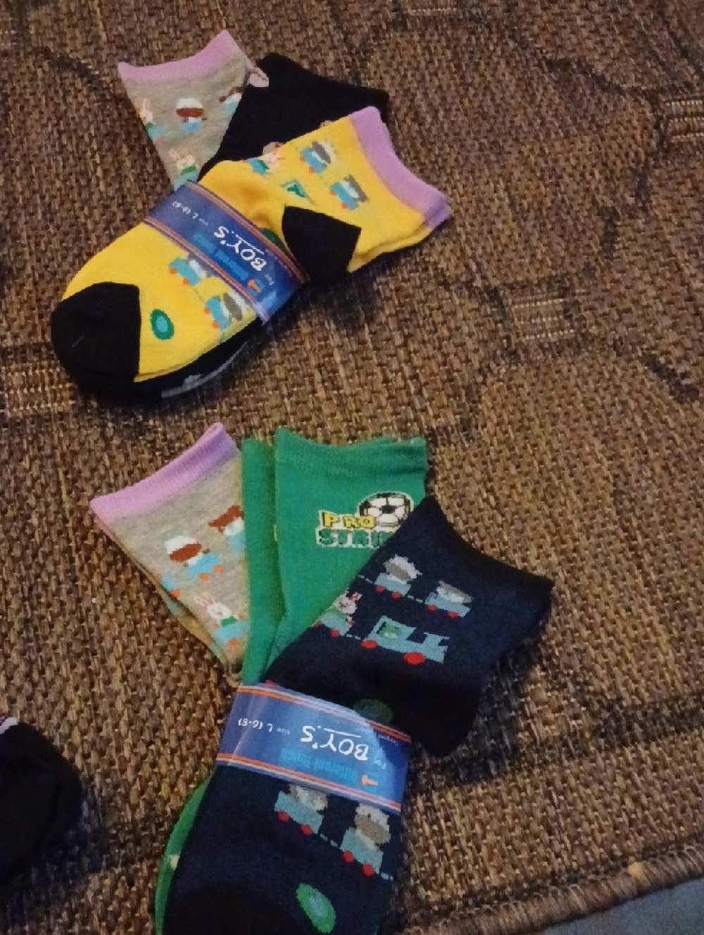 Boys' Colorful Assorted Low-Cut Socks - Green, Yellow, Black
